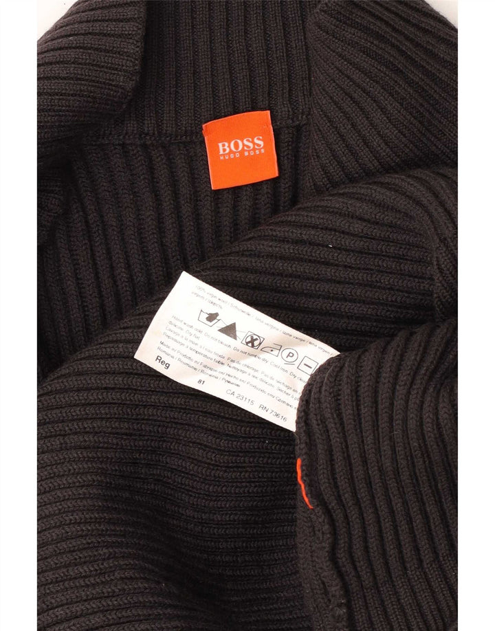 Ανδρική ζακέτα Hugo Boss, παρθένο μαλλί μεσαίου γκρι