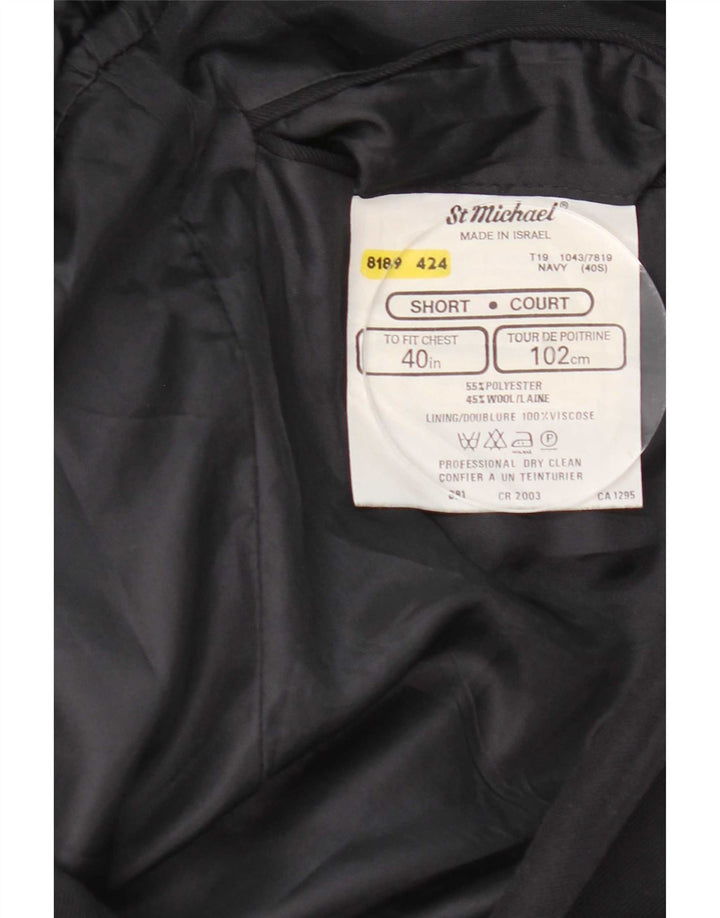 Ανδρικό κοντό σακάκι με διπλό στήθος St Michael UK 40 Medium Navy Blue