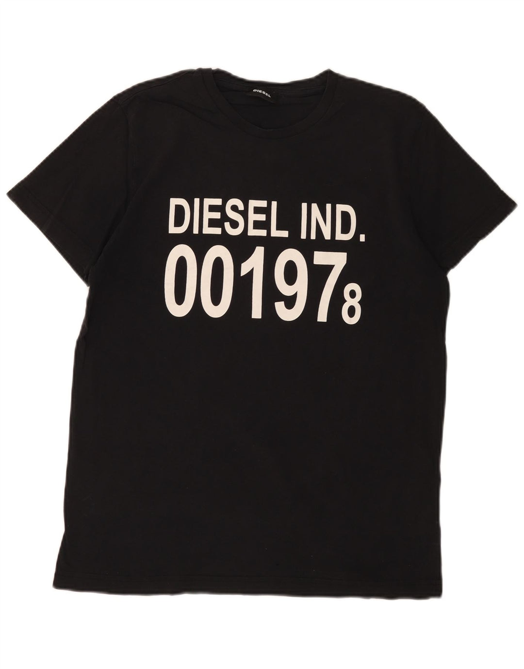 Ανδρικό γραφικό T-Shirt DIESEL Top Μεσαίο μαύρο βαμβακερό