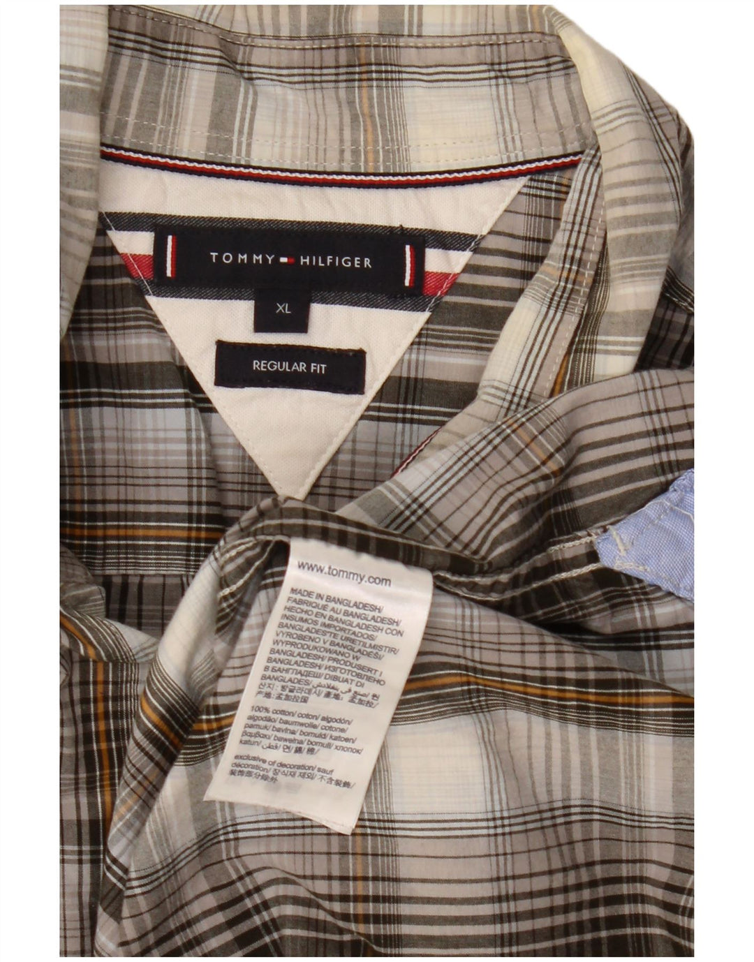 Tommy Hilfiger Ανδρικό πουκάμισο με κανονική εφαρμογή XL γκρι βαμβακερό