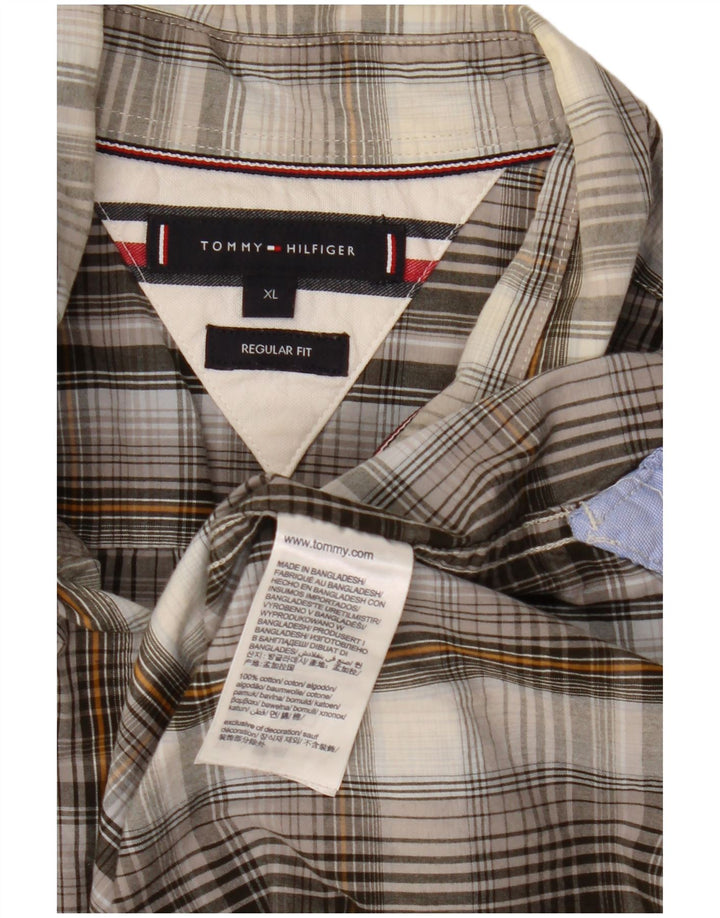 Tommy Hilfiger Ανδρικό πουκάμισο με κανονική εφαρμογή XL γκρι βαμβακερό
