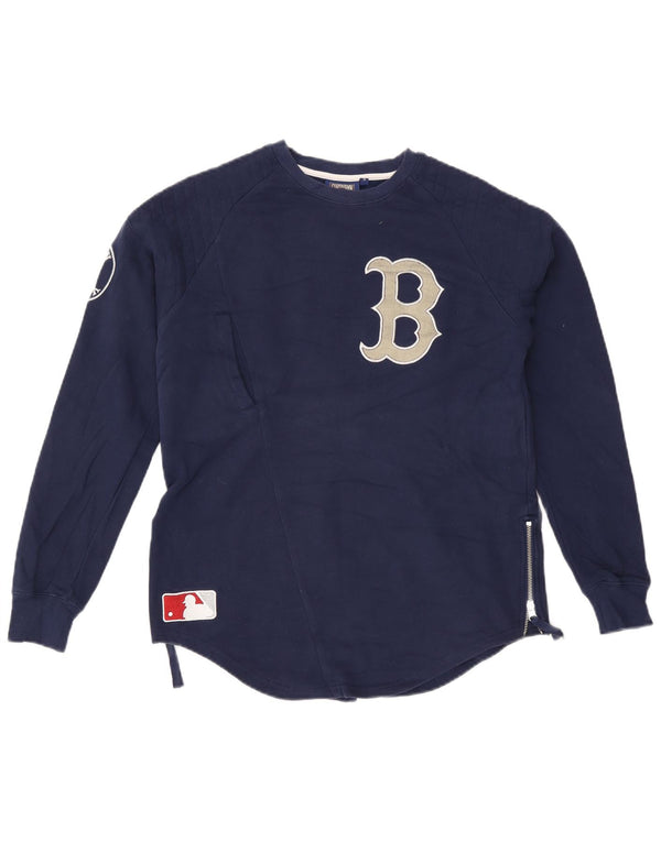 Majestic Γυναικείο Γραφικό Φούτερ Jumper UK 10 Small Navy Blue