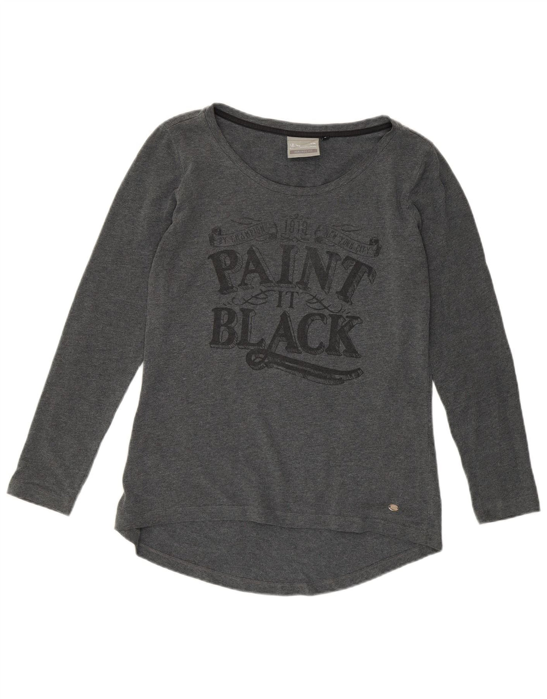 CHAMPION Γυναικεία Heritage Fit Graphic T-shirt Top UK 14 Large Grey