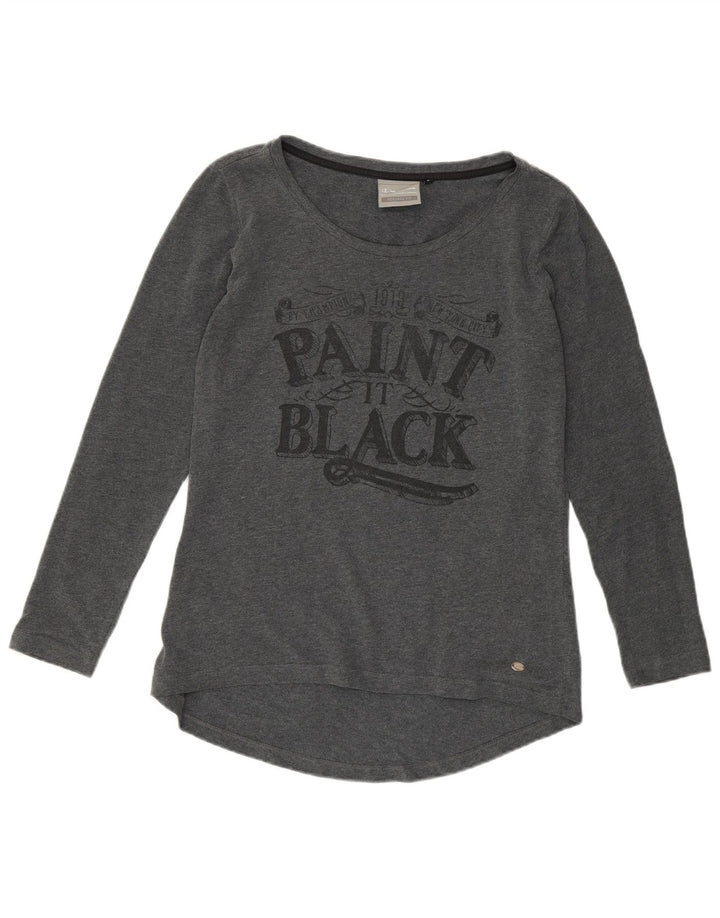 CHAMPION Γυναικεία Heritage Fit Graphic T-shirt Top UK 14 Large Grey