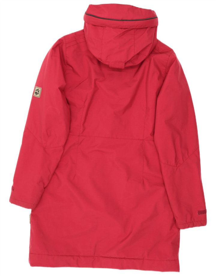 Jack Wolfskin Γυναικείο παλτό με κουκούλα αντιανεμικό UK 10 μικρό κόκκινο πολυεστέρα