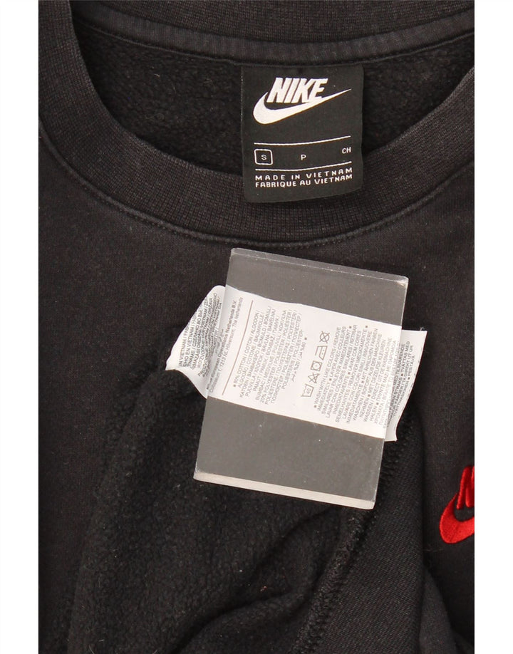 NIKE Womens Oversized Sweatshirt Jumper UK 10 Small Black Cotton Vintage Nike and Second-Hand Nike from Messina Hembry 