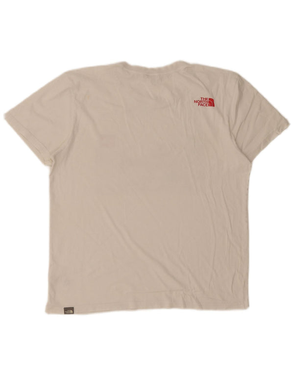 Ανδρικό γραφικό T-Shirt North Face Top από μεσαίο λευκό βαμβακερό