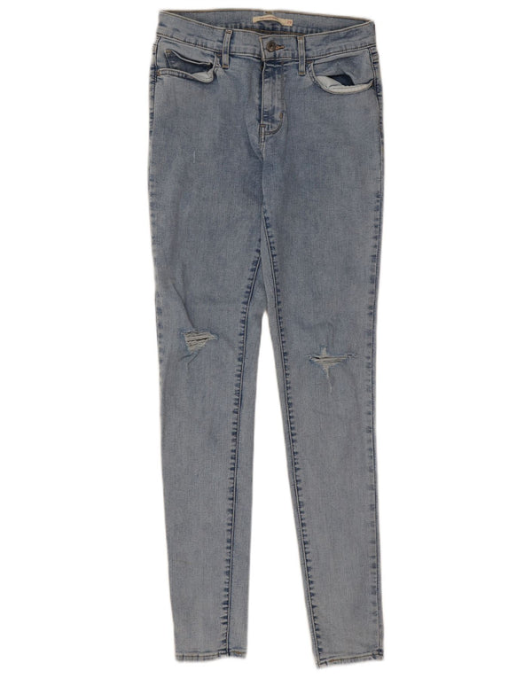 Levi's Womens 710 Distressed Super Skinny Jeans W29 L32 Blue Cotton