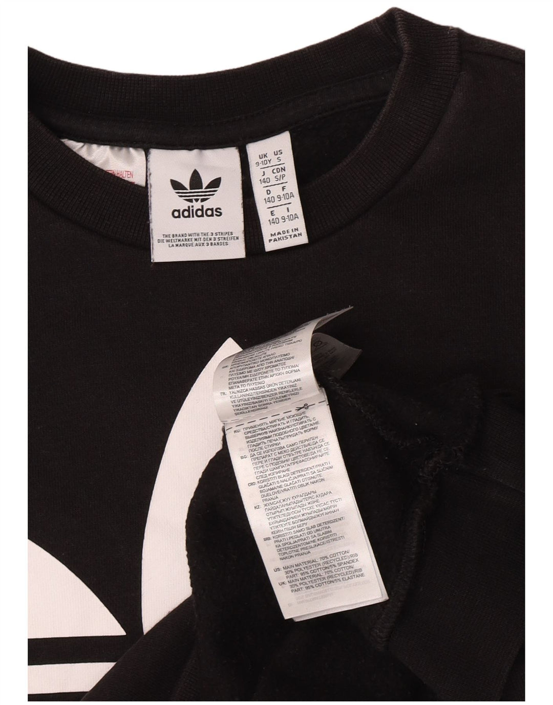 Γραφικό Φούτερ Adidas Boys Jumper 9-10 ετών Μαύρο βαμβακερό