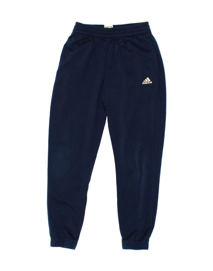 ADIDAS Boys Tracksuit Trousers Joggers 9-10 Years  Navy Blue Polyester Vintage Adidas and Second-Hand Adidas from Messina Hembry 