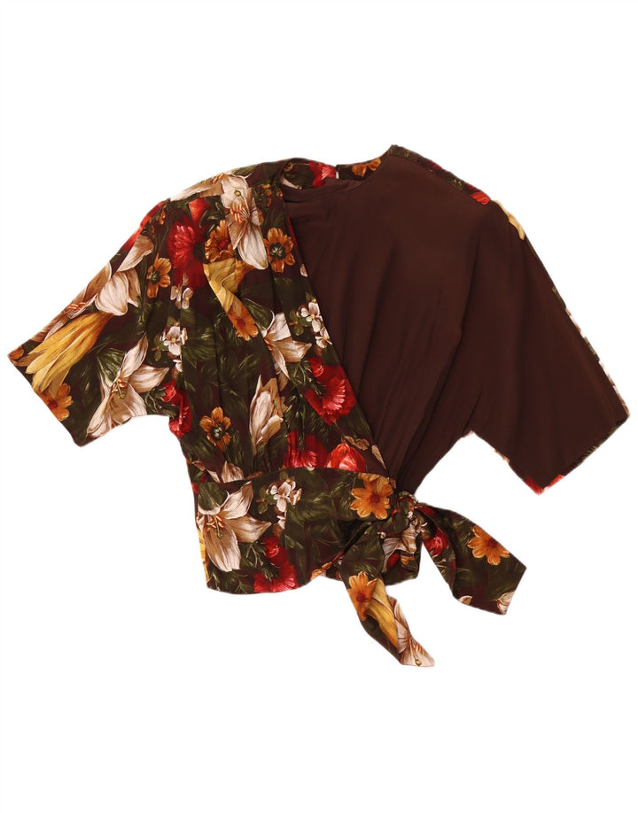 Punto e Virgola Γυναικεία Μπλούζα Top IT 44 Μεσαίο Καφέ Floral Acetate