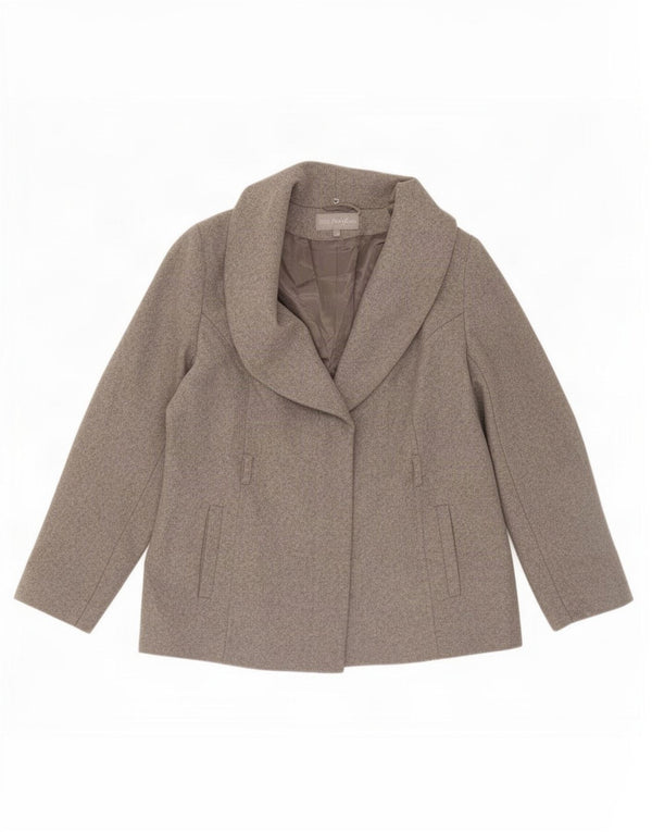 Marks & Spencer Womens Portfolio Bomber Jacket UK 18 XL Grey New Wool