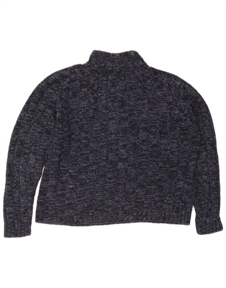 MARKS & SPENCER Γυναικείο πουλόβερ με φερμουάρ UK 16 Large Navy Blue