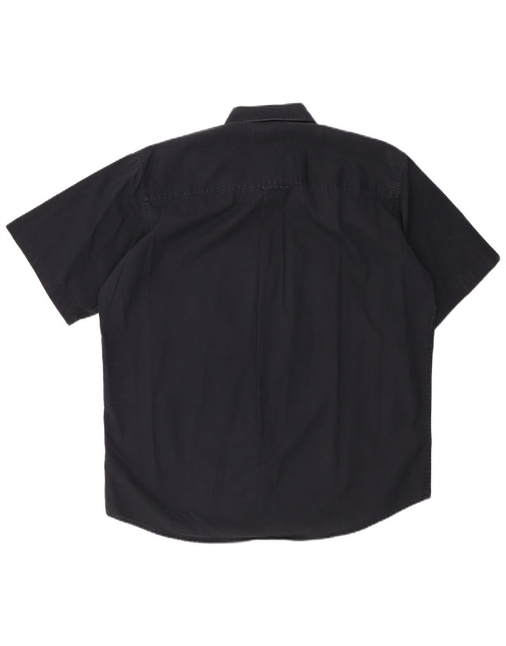 MARLBORO CLASSICS Ανδρικό κοντομάνικο πουκάμισο μεγάλο μπλε ναυτικό βαμβακερό