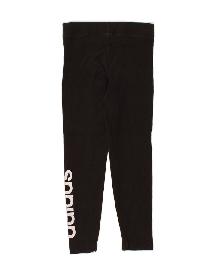 ADIDAS Girls Graphic Leggings 5-6 Years Black Vintage Adidas and Second-Hand Adidas from Messina Hembry 