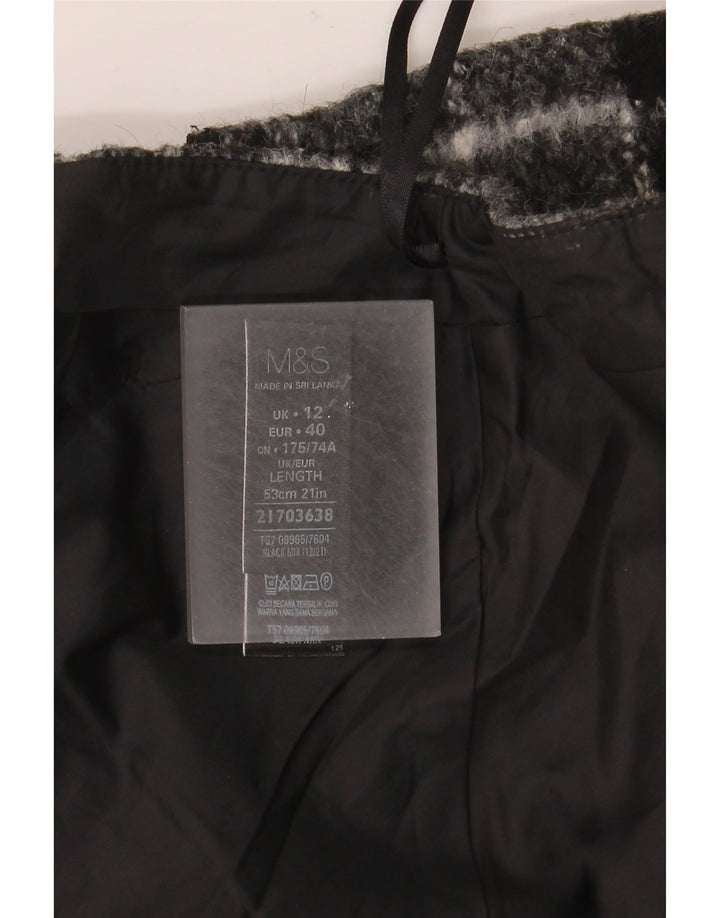 Marks & Spencer Γυναικεία μίνι φούστα UK 12 Medium W32 Grey Check Acrylic