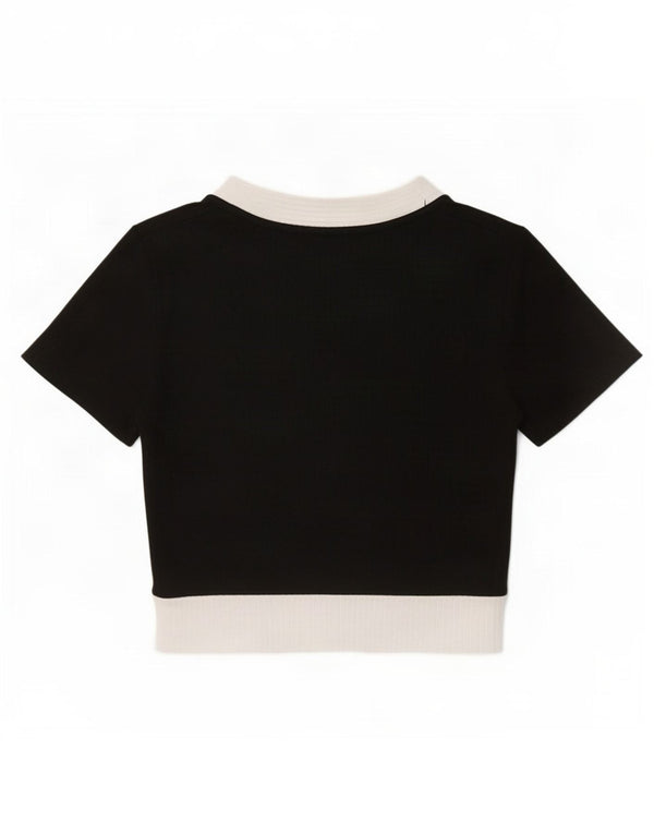 Zara Womens Trafaluc Crop Top 10 Small Black Colourblock