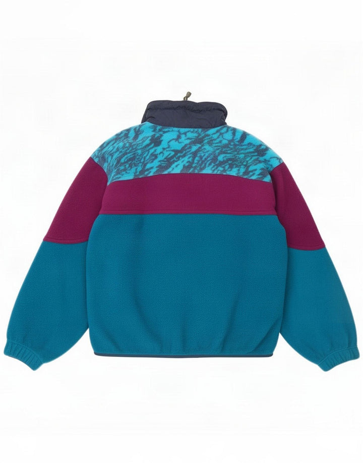 Astrolabio Mens Zip Neck Fleece Jumper Medium Blue Camouflage Polyester