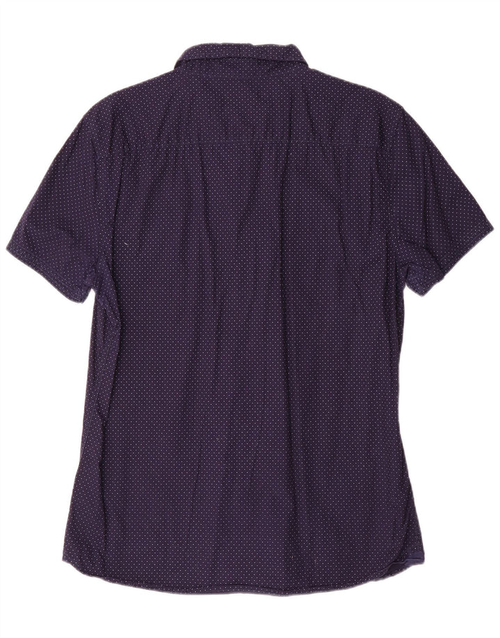 Ανδρικό πουκάμισο French Connection Slim Fit Μεγάλο μπλε ναυτικό βαμβακερό στίγμα