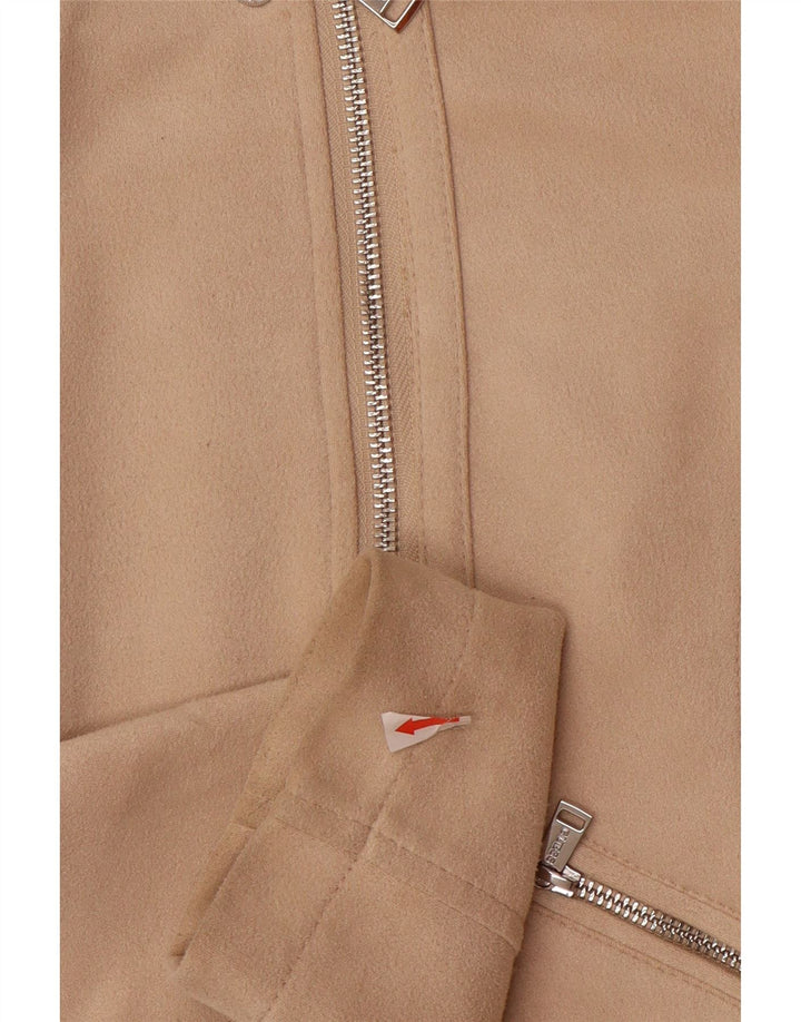 GUESS Γυναικείο Crop Bomber Jacket UK 10 Small Beige Polyester