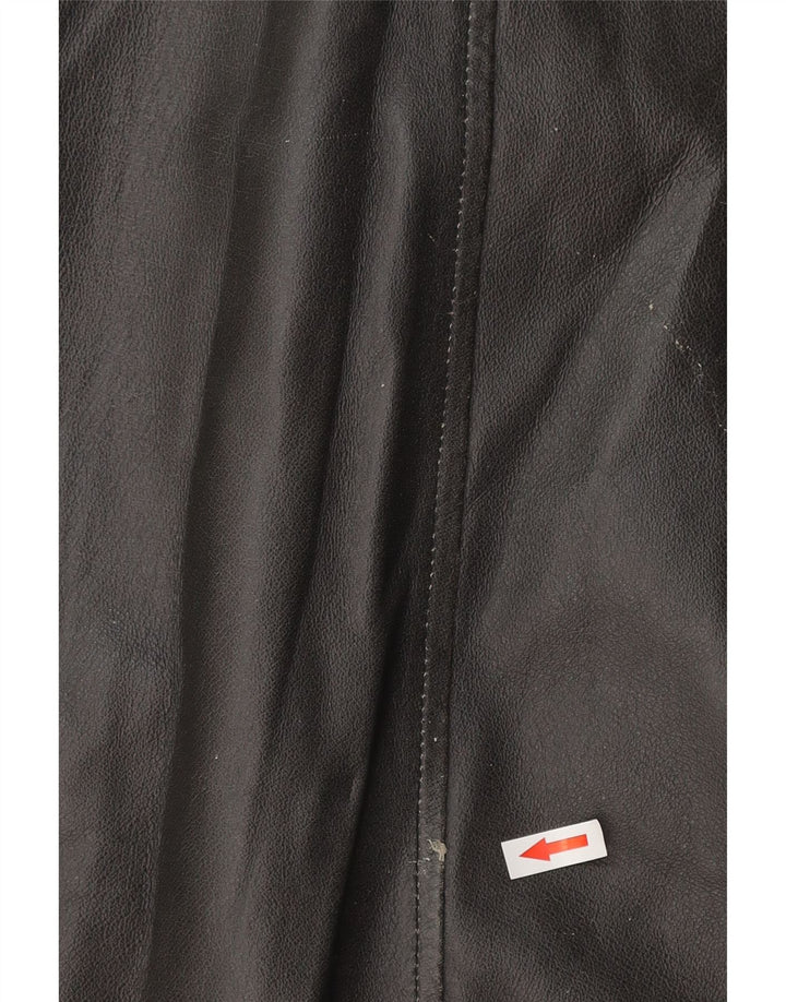 Vintage Ανδρικό Στρατιωτικό Δερμάτινο Μπουφάν IT 54 2XL Μαύρο Δερμάτινο