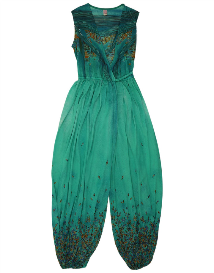 Vintage γυναικεία ολόσωμη φόρμα IT 44 Medium Green Floral Polyamide