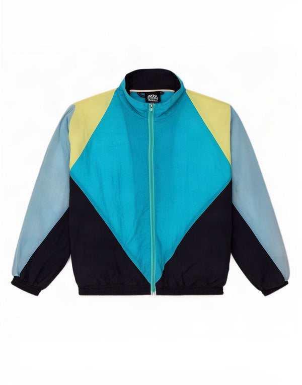 Vintage Mens Loose Fit Tracksuit Top Jacket Small Multicoloured Colourblock
