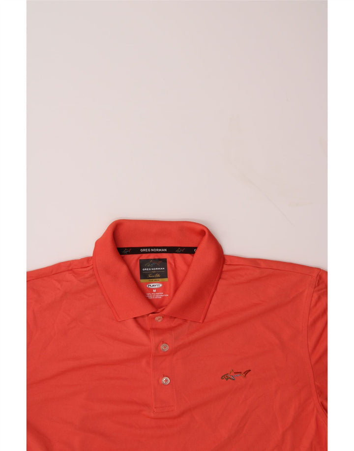 GREG NORMAN Mens Polo Shirt Medium Orange Polyester Vintage Greg Norman and Second-Hand Greg Norman from Messina Hembry 