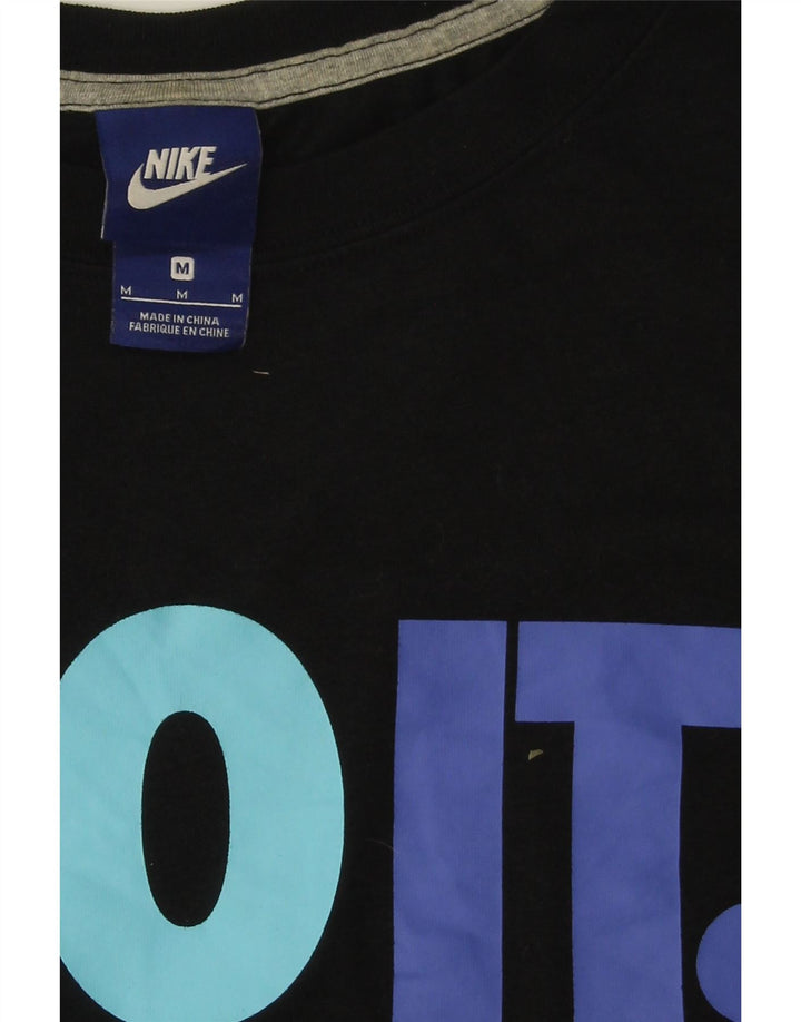 NIKE Womens Graphic T-Shirt Top UK 14 Medium Black Polyester Vintage Nike and Second-Hand Nike from Messina Hembry 