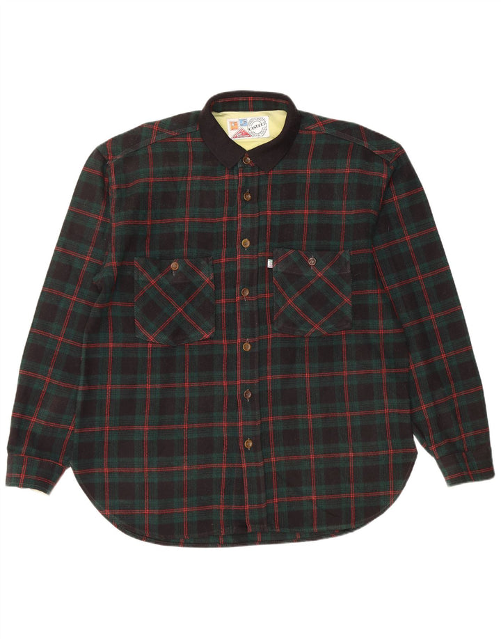 Ανδρικό πουκάμισο Casucci Φανελένιο Μεγάλο Πράσινο Check Πολυακρυλικό