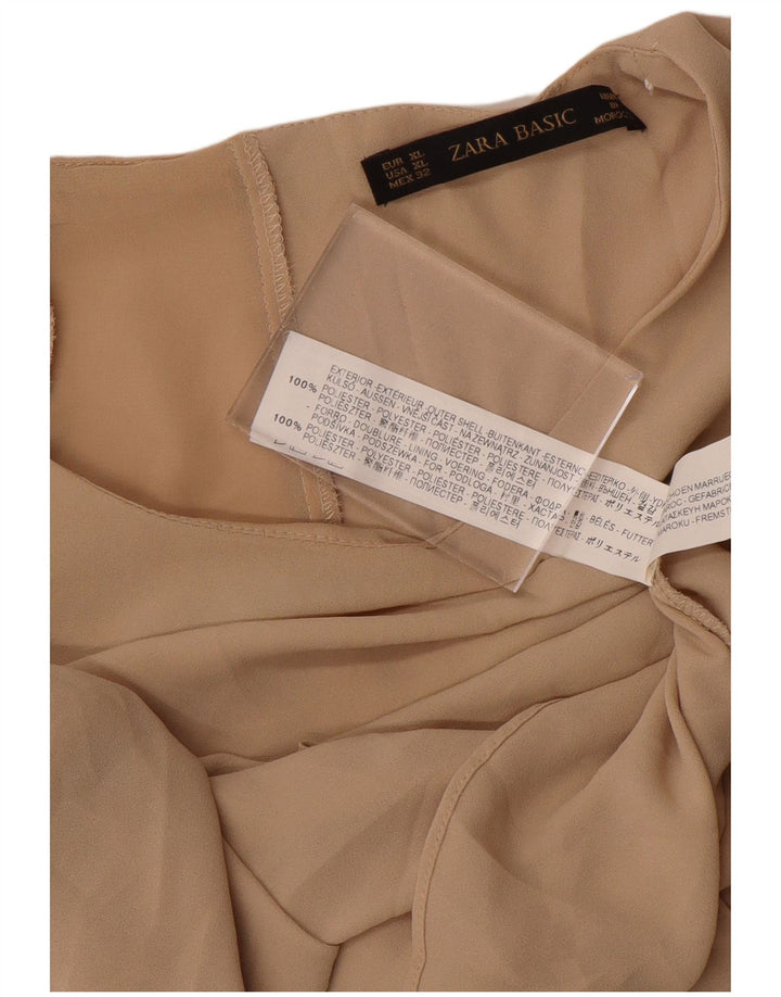 Zara Γυναικείο πουκάμισο Μπλούζα UK 18 XL Beige Polyester