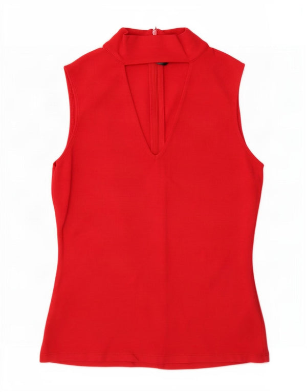 Karen Millen Γυναικεία Μπλούζα Τοπ UK 10 Small Red Viscose