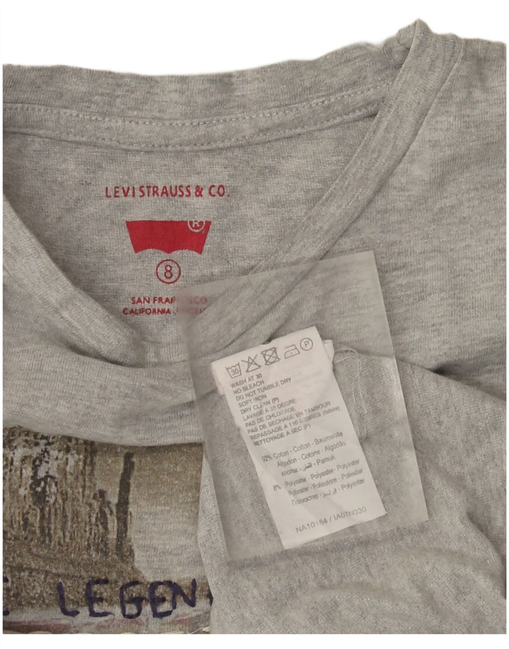 Levi's Boys γραφικό μπλουζάκι μακρυμάνικο 7-8 ετών, βαμβακερό γκρι φλύκταινα