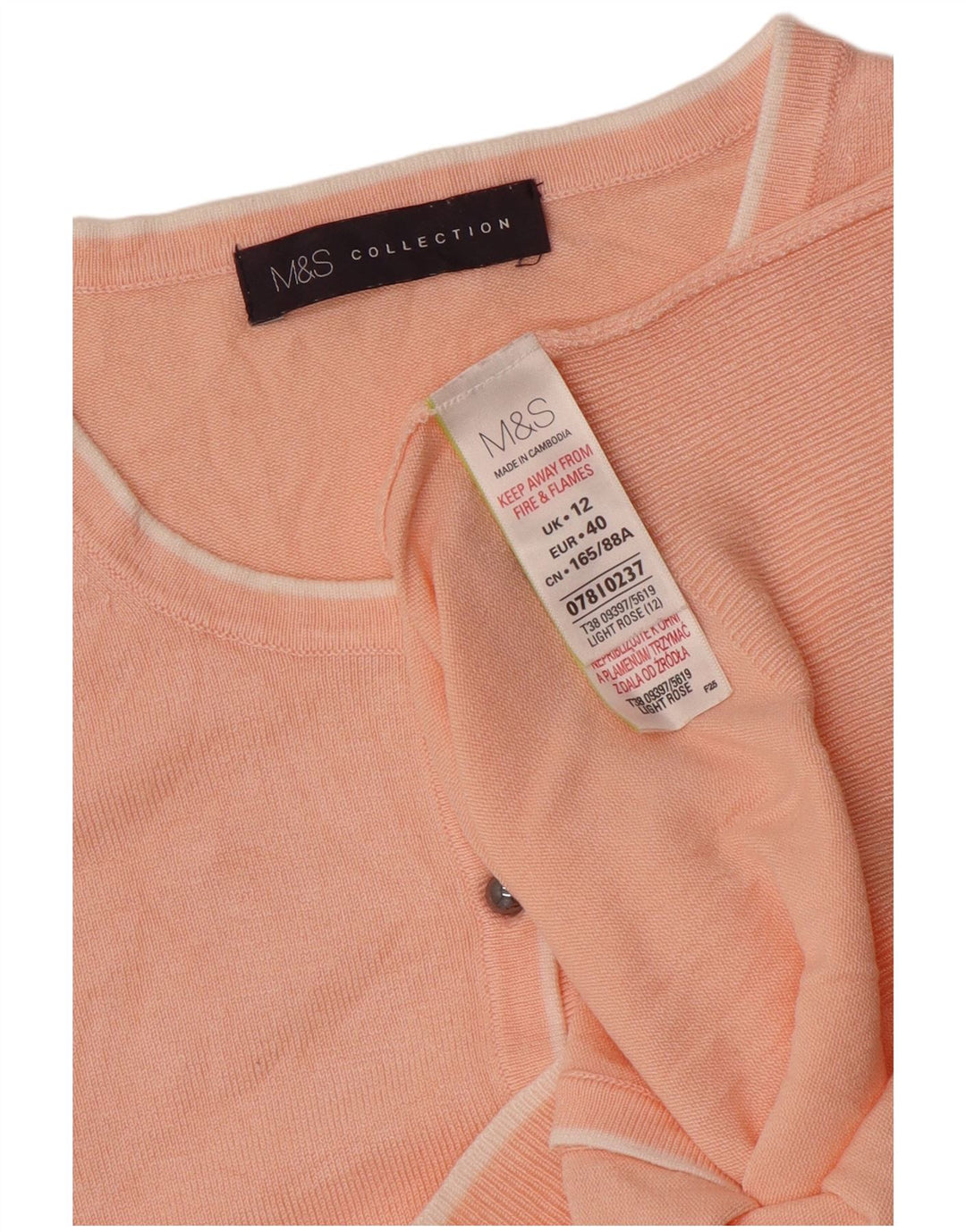 Marks & Spencer Γυναικεία ζακέτα πουλόβερ UK 12 μεσαία ροζ βισκόζη