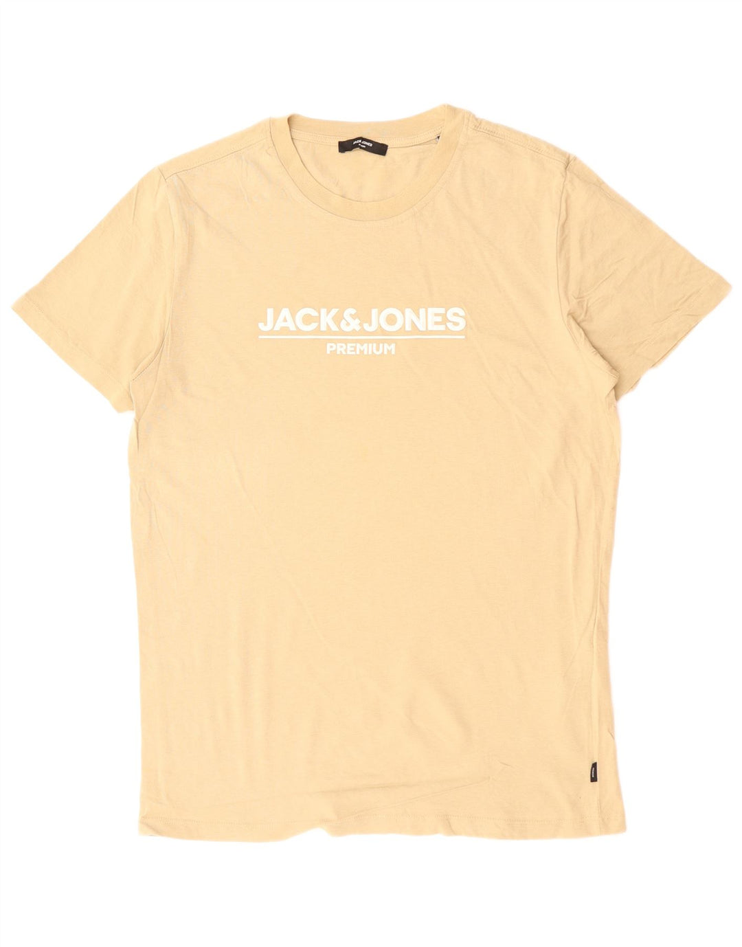 JACK & JONES Ανδρικό γραφικό T-Shirt Τοπ μεσαίο μπεζ βαμβακερό