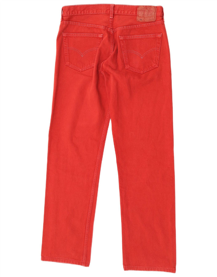 Levi's Mens 501 Straight Jeans W34 L32 Red Cotton