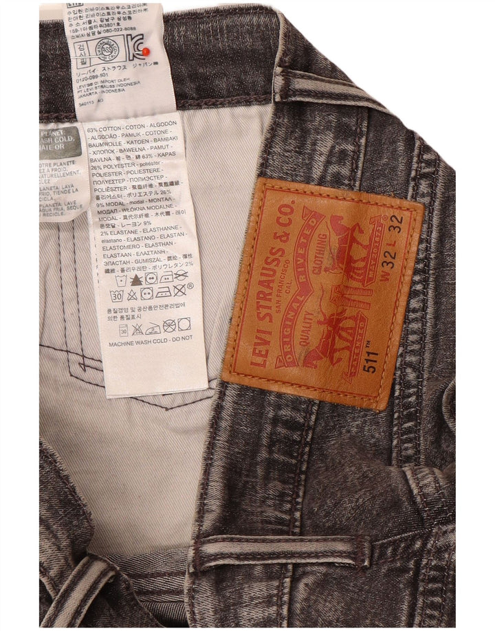 Levi's Mens 511 Slim Jeans W32 L32 Γκρι βαμβακερό
