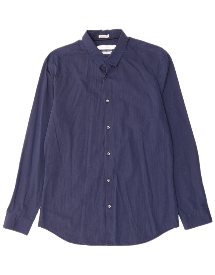 Ανδρικό πουκάμισο CALVIN KLEIN Νούμερο 15 15 1/2 Βαμβακερό μεσαίο μπλε ναυτικό