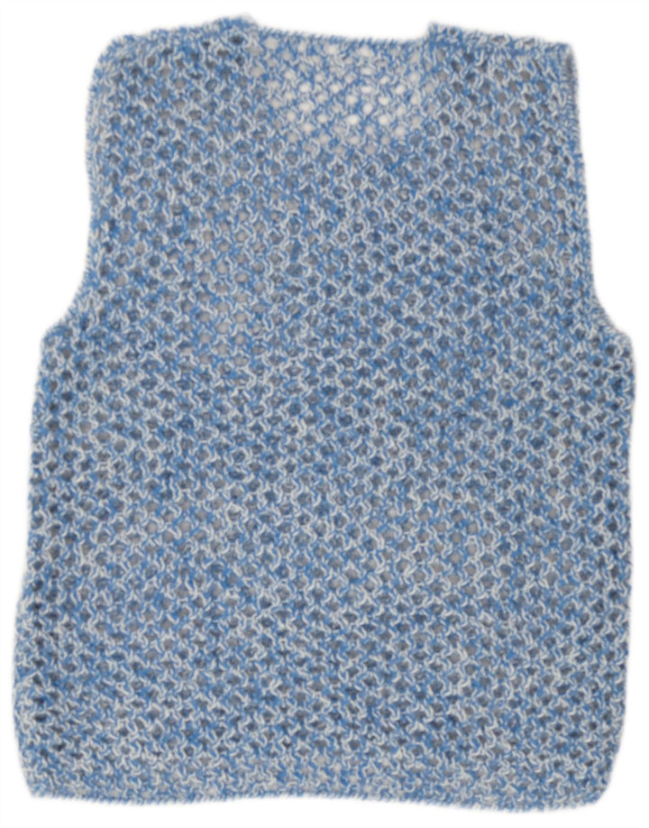 Vintage Γυναικείο See Through Vest Tank Top UK 16 Large Blue Flecked