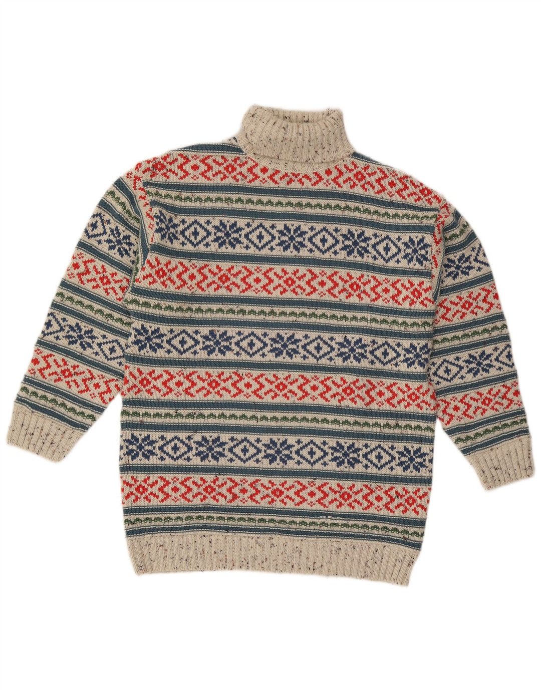 Ανδρικό πουλόβερ Trend Roll Neck Jumper Medium Grey Fair Isle Acrylic