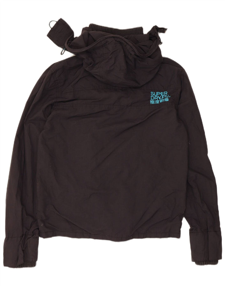 Superdry Ανδρικό μπουφάν βροχής με κουκούλα UK 36 Small μαύρο νάιλον