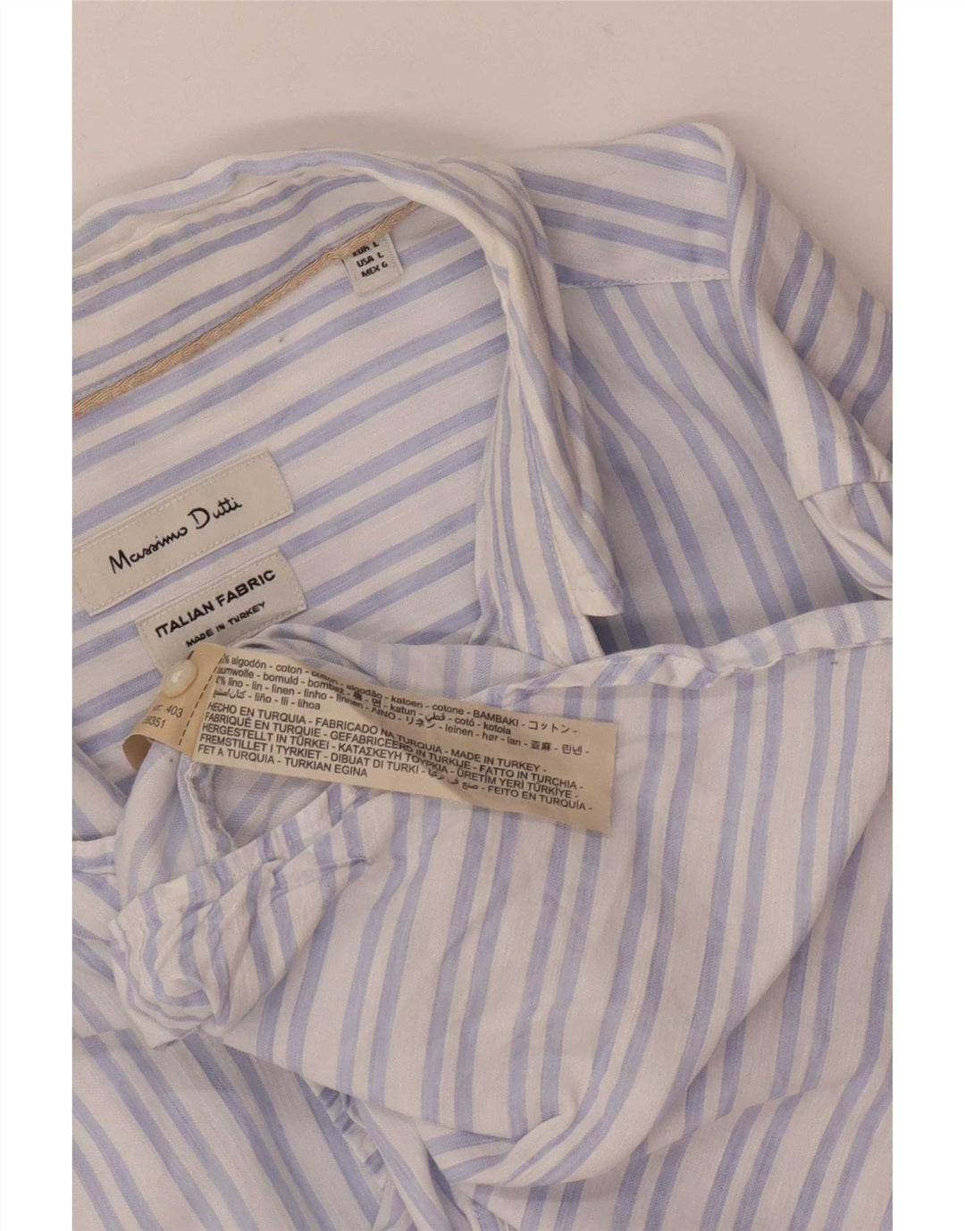 Ανδρικό πουκάμισο Massimo Dutti Μεγάλο Μπλε Βαμβακερό ριγέ