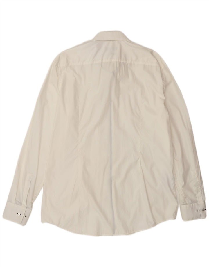 Ανδρικό πουκάμισο Hugo Boss Slim Fit Size 44 17 1/2 XL Λευκό βαμβακερό