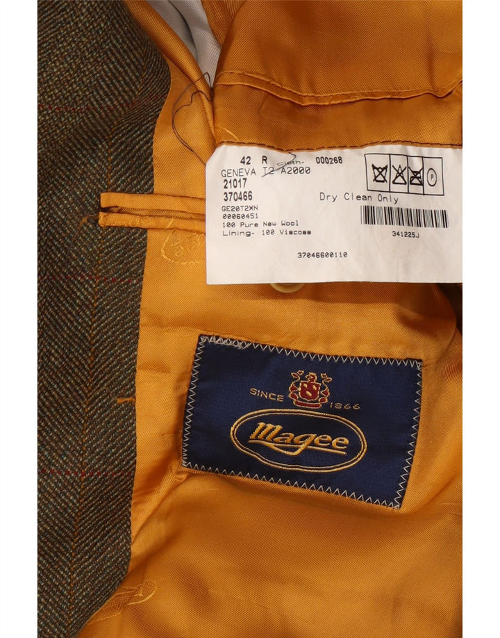 Magee Ανδρικό σακάκι σακάκι με 2 κουμπιά UK 42 XL καφέ μαλλί
