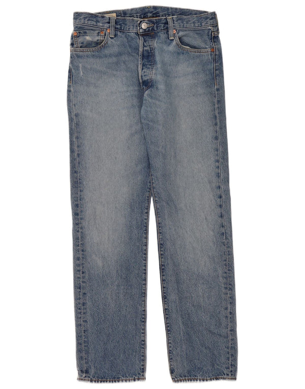 Levi's Mens 501 Straight Jeans W34 L34 Blue Cotton
