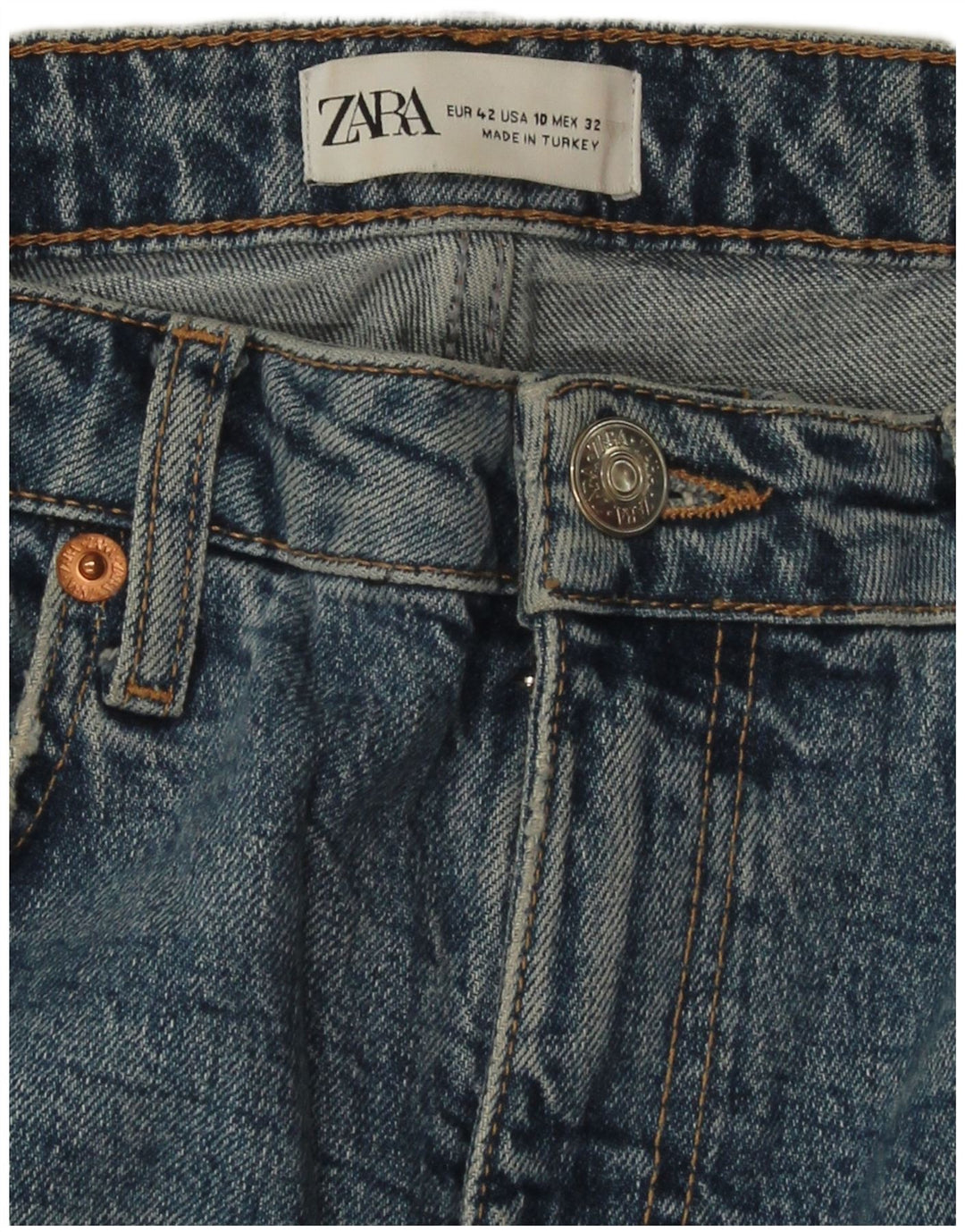 ZARA Γυναικεία στραβά τζιν EU 42 Large W32 L27 Blue
