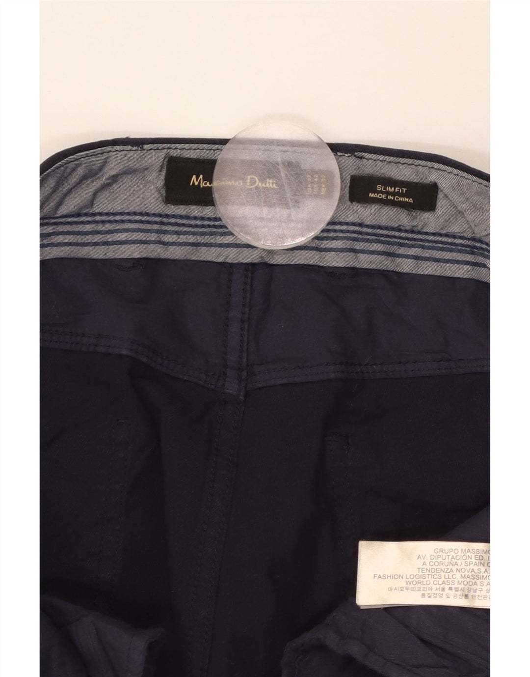 MASSIMO DUTTI Ανδρικό Slim Fit Casual Παντελόνι EU 42 Large W32 L31 Navy Blue
