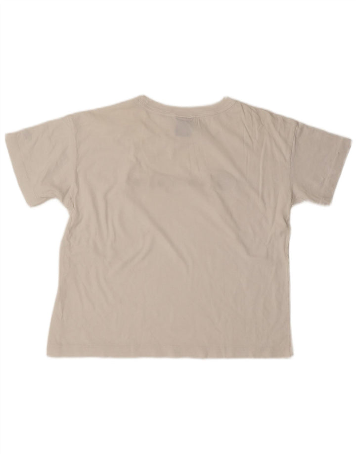 Champion Womens Crop Graphic T-Shirt Top UK 14 Medium White