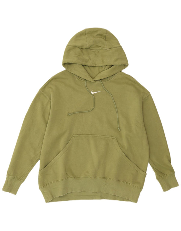 NIKE Γυναικείο Hoodie Jumper UK 14 Μεσαίο πράσινο βαμβακερό