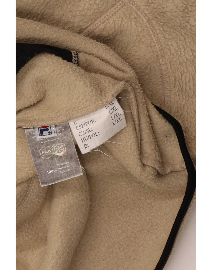 Fila Ανδρικό Fleece Jacket UK 40 Large Beige Colourblock Polyester